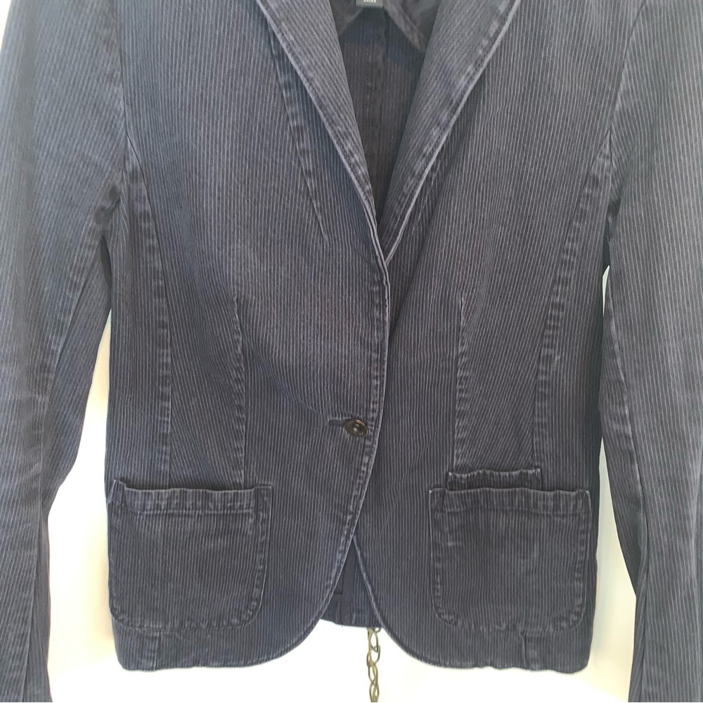 Banana Republic Denim Pinstripe Blazer - Picture 4 of 11